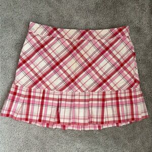 Lady Hagen Pink Plaid Pleated Skirt Skort